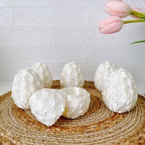 Rose-Covered Easter Eggs – Handcrafted Party Favors, Spring Decor, Wedding Gifts